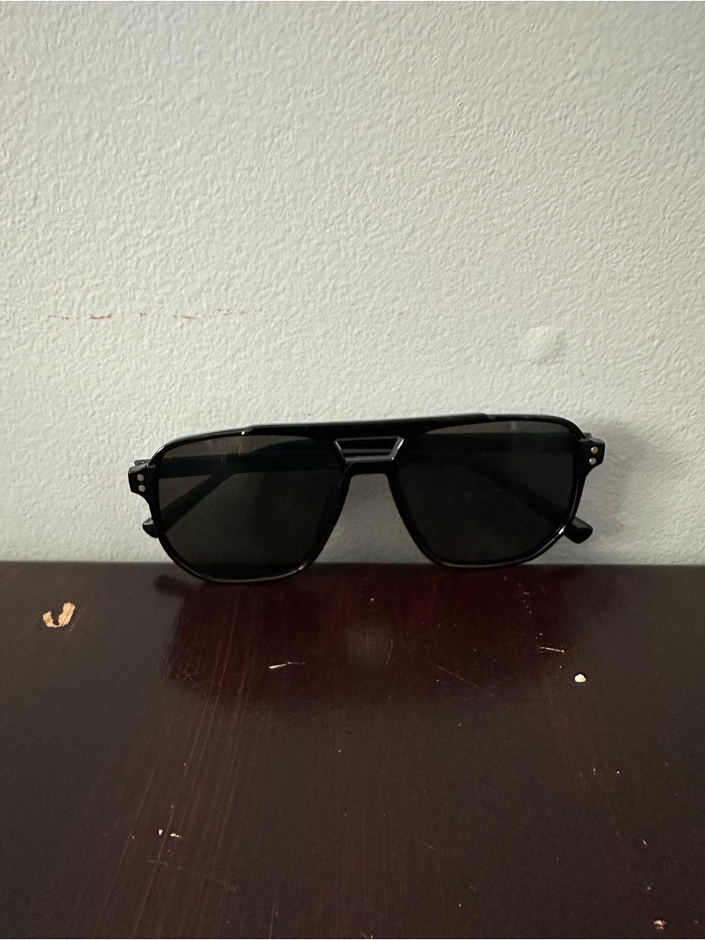 No Branf Black Aviator Sunglasses